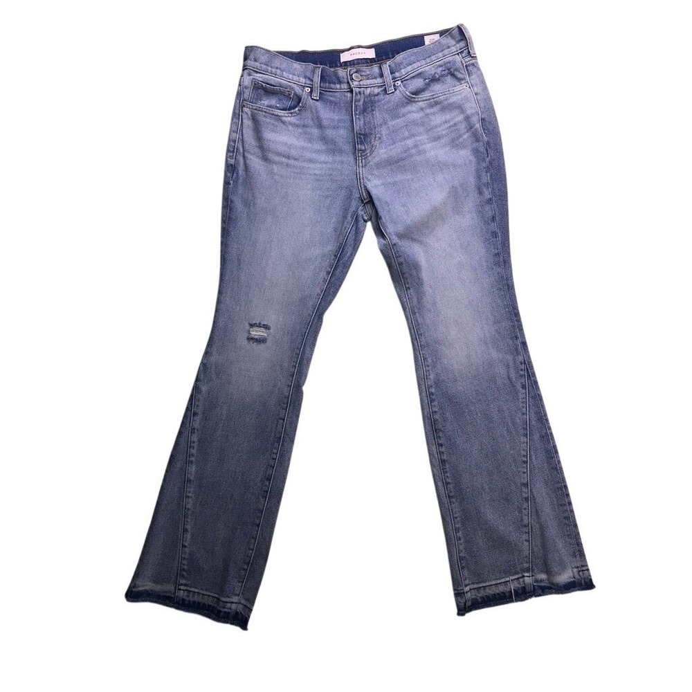 PacSun Slim Bootcut Jeans Womens 30 Blue Excellent Distressed Raw Hem Light Wash